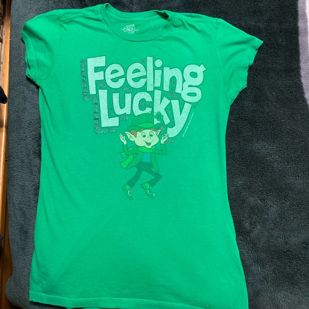 Green “Feeling Lucky” T-shirt in Juniors